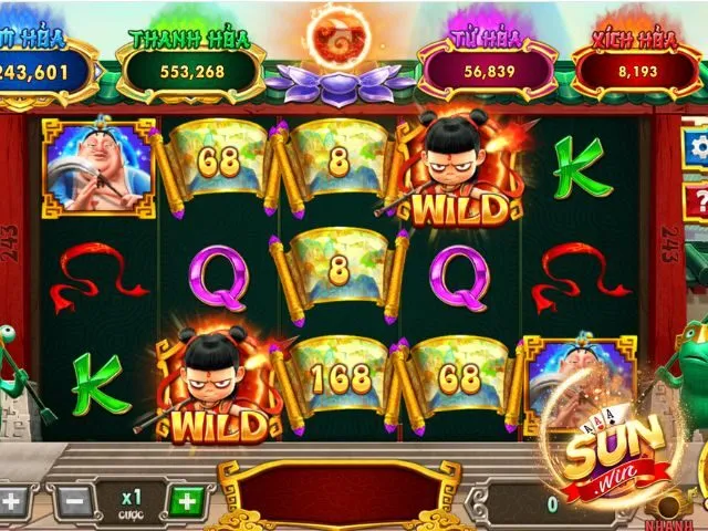 Giao diện guồng quay sinh động theo đúng chủ đề game