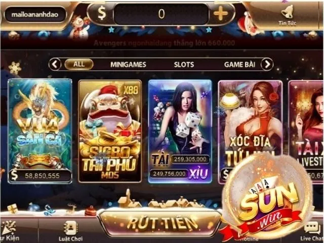 Tổng hợp các sảnh chơi slots sunwin